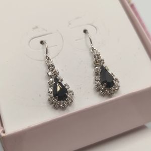 Gorgeous Elegant Black and Clear CZ Earrings